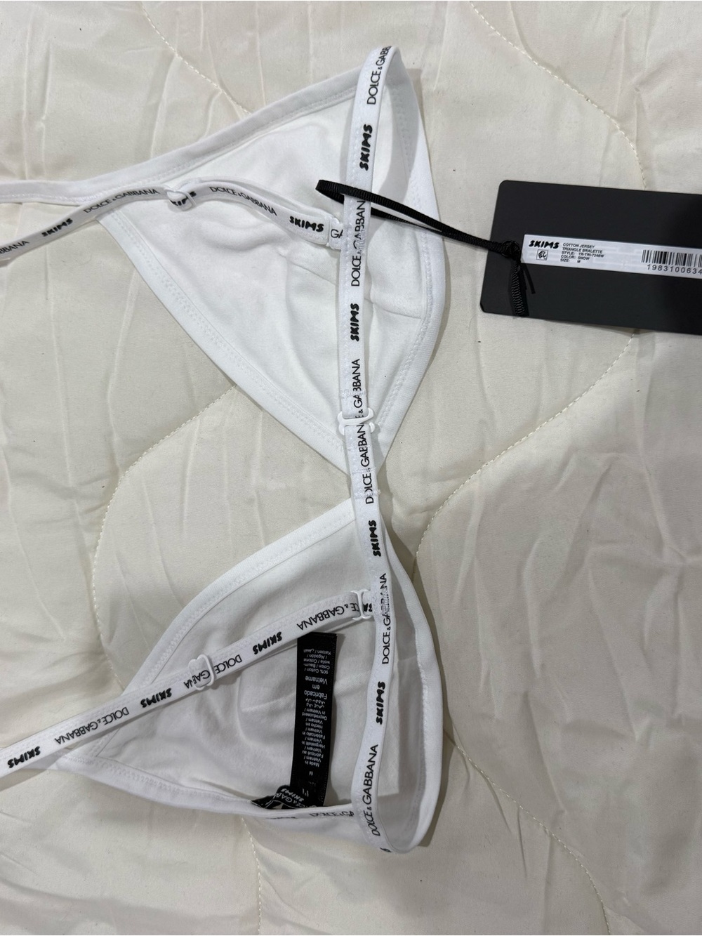 Skims x Dolce & Gabbana Women’s White Triangle Bralette - Picture 3 of 3
